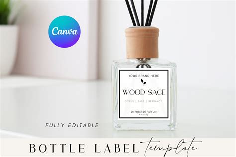 Reed Diffuser Label Template Editable Product Label Template Etsy