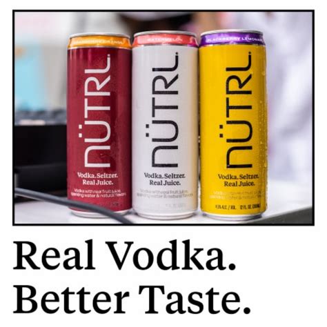 Nutrl Real Juice Vodka Hard Seltzer Variety Pack Gluten Free 8 Pack