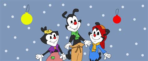 Download Animaniacs Warners In Christmas Snow Wallpaper