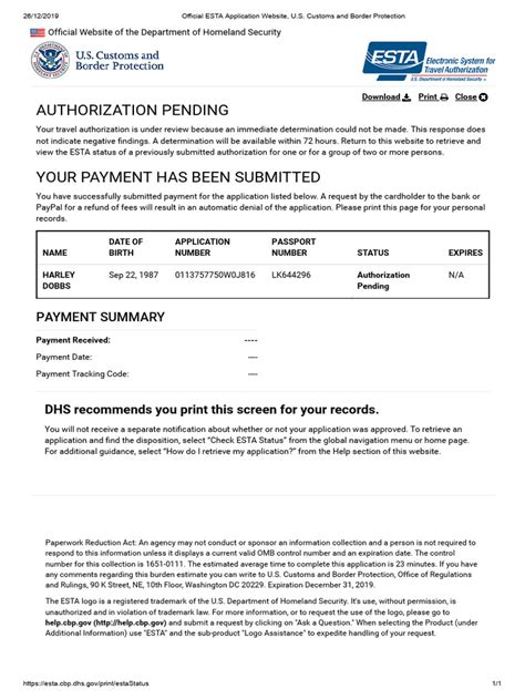 Official ESTA Application Website, U.S. Customs and Border Protection ...