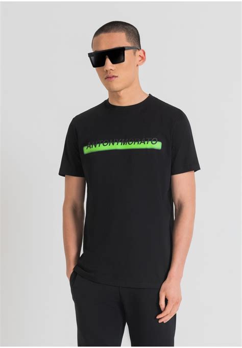 Antony Morato Regular Fit With Water And Rubber Injection Logo Print T Shirt Con Stampa