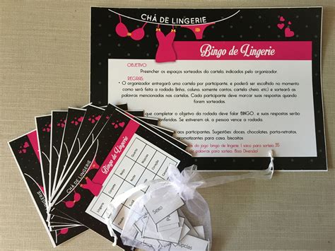 Bingo Chá de Lingerie Pink Elo7 Produtos Especiais