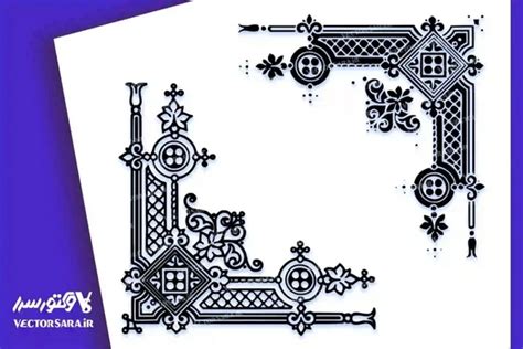 خرید و قیمت وکتور سه گوش اسلیمی طرح لایه باز حاشیه و کناره وکتورسرا ترب