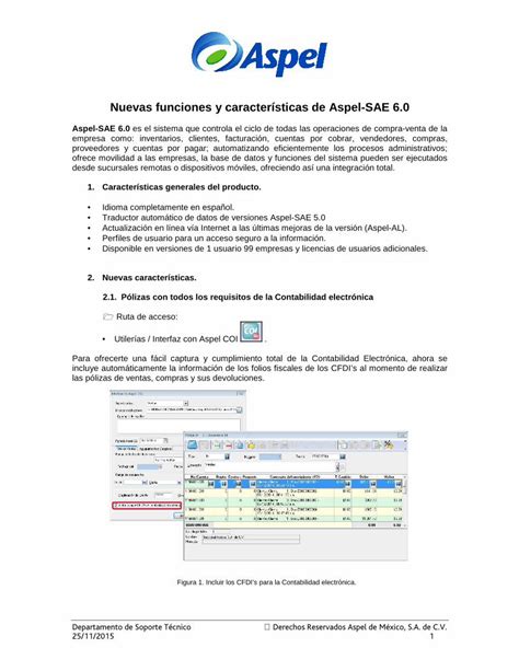 Pdf Nuevas Funciones Y Caracter Sticas De Aspel Sae Funciones Y