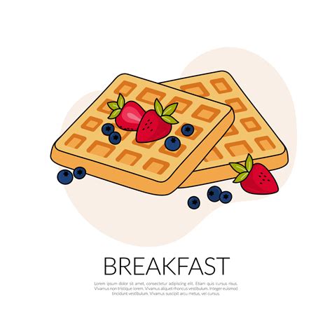 Belgian waffles vector illustration. 21816022 Vector Art at Vecteezy