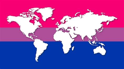Premium Vector Bisexual Pride Flag In A Shape Of World Map Flag Of Gay Transgender Bisexual