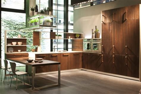 Kitchen With Thermally Treated Oak Cabinets E Wood By Snaidero Digsdigs