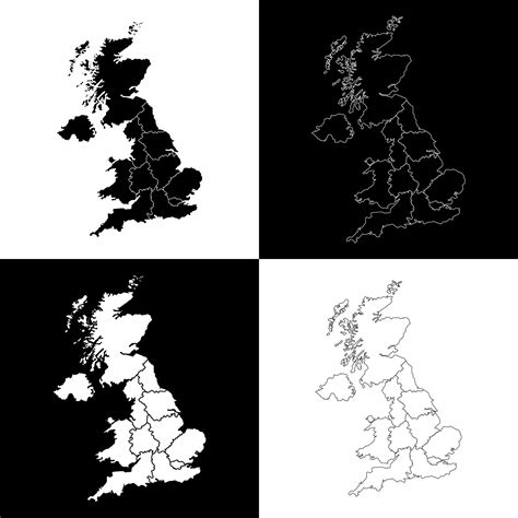 Set of UK region map. Vector illustration. 15260499 Vector Art at Vecteezy