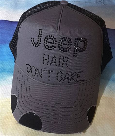 Jeep Hair Don T Care Rhinestone Vintage Trucker Hat Baseball And Trucker Hat Vintage Trucker