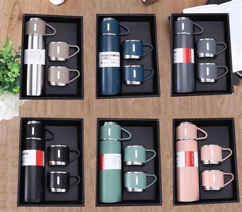 Stainless Steel 500 ML Vacuum Flask Set With 3 Cup At Rs 250 Piece In