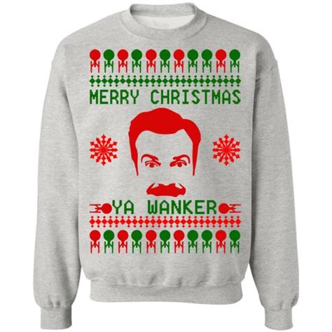 Ted Lasso Merry Christmas Ya Wanker Christmas Sweater | Teemoonley