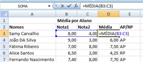 Formula De Media No Excel