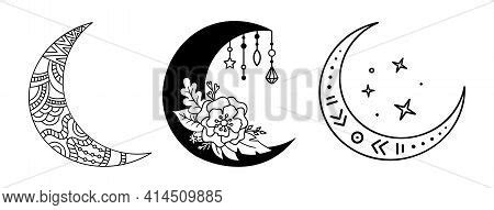 Moon Design. Set Vector & Photo (Free Trial) | Bigstock