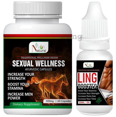 Natural Combo Pack Of Sexual Wellness 500mg 60 Capsule And Ling Booster Oil 15ml Buy Combo Pack