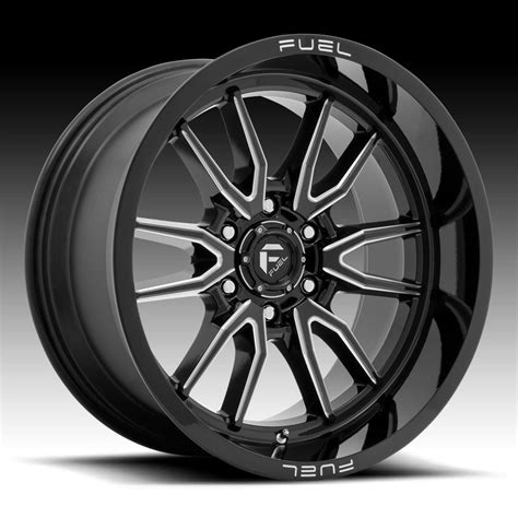 Fuel Clash D Gloss Black Milled Custom Truck Wheels Rims D