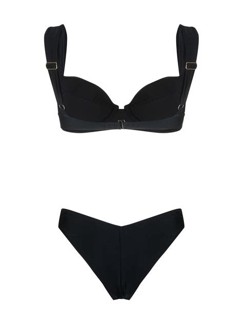 Noire Swimwear Underwired Lurex Bikini Set Black FARFETCH