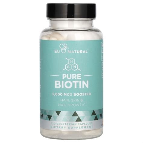 Eu Natural Pure Biotin 5 000 Mcg 120 Vegetarian Capsules 120 Count