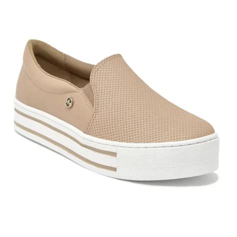 Slip On Via Marte Flatform Furinhos Feminino Nude Netshoes Flatform Tenis Sem Cadar O