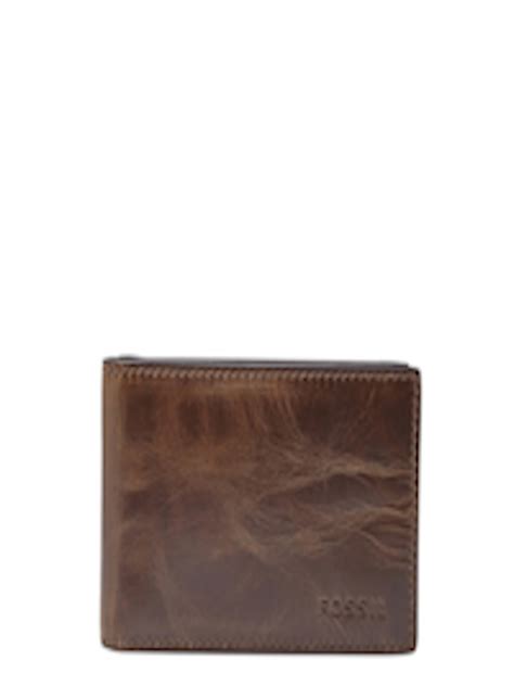 Buy Fossil Men Brown Textured Leather Two Fold Wallet Wallets For Men