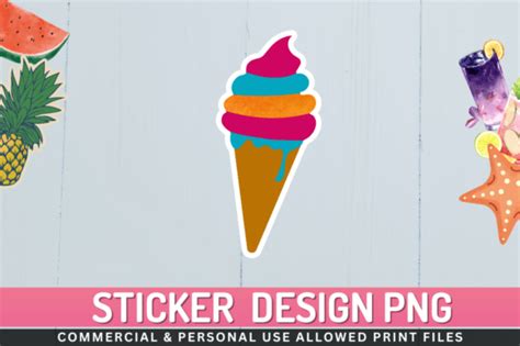 3 Ice Cream Clipart Stickers Png Design Designs Graphics