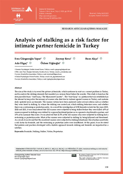 Pdf Analysis Of Stalking As A Risk Factor For Intimate Partner