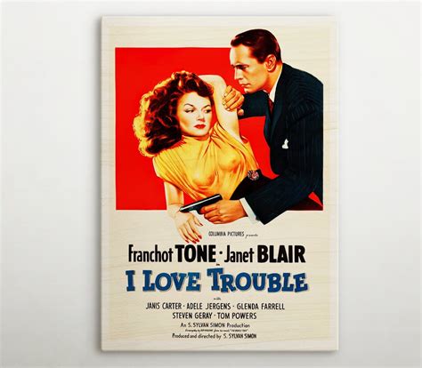 love trouble american wooden poster premium fan art   cinema