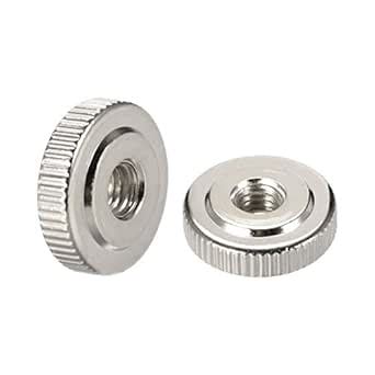 Uxcell Knurled Thumb Nuts M Female Threaded Thin Type Nickel Plating