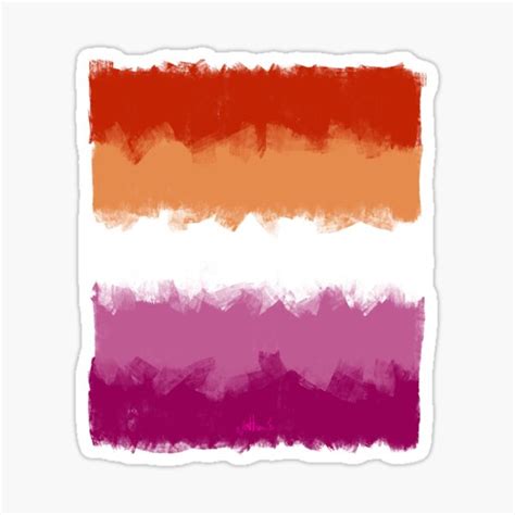Painted Lesbian Flag Sticker For Sale By Tacocatboi Redbubble