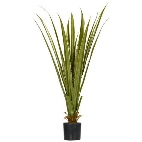 Plante artificielle agave H 90 cm 16 feuilles tronc grand réalisme pot