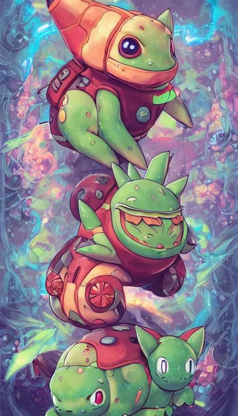 Lofi Biopunk Pokemon Bulbasaur Portrait Pixar Style By Stable