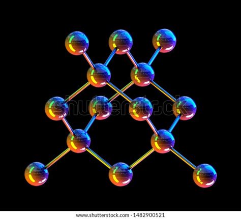 Molecular Structure Diamond 3d Render Atomic Stock Illustration