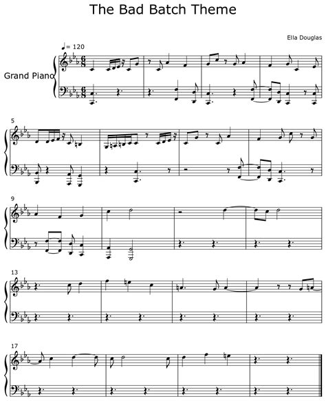 The Bad Batch Theme Sheet Music For Piano