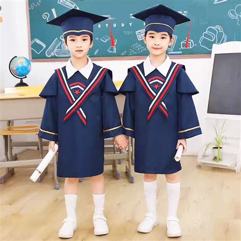 Kids Kindergarten Graduation Cap And Gown 2024 Navy Blue Cap And Gown