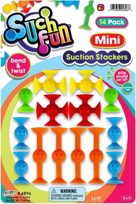 Amazon JA RU Such Fun Mini Suction Stackers 1 Pack 14 Units Per