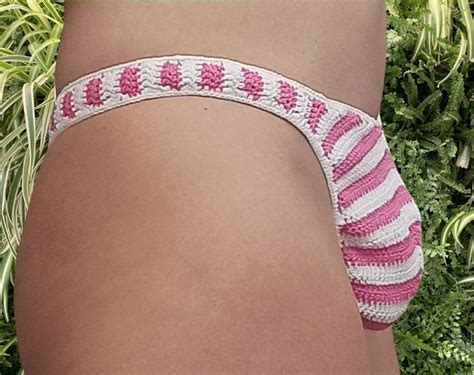 Men Bikini Two Colours Crochet Swimsuit Sexy Beach Bottom Low Etsy