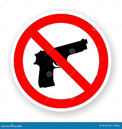 Sticker Of No Gun Sign Stock Illustration Illustration Of Zone 34142140