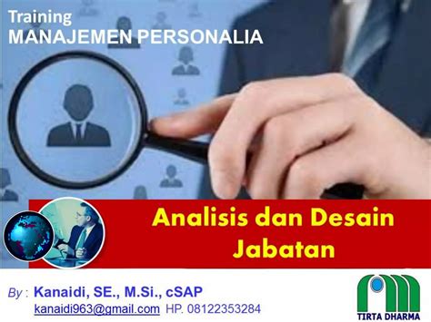 Analisis Dan Desain Jabatan Materi Training MANAJEMEN PERSONALIA PPT