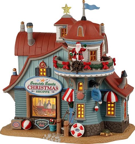 Lemax Seaside Santa Xmas Shoppe B O Led Kersthuisjes Kerstdorpen