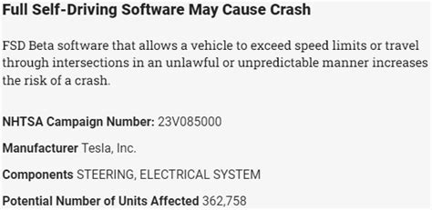 Tesla Issues Recall For 363000 Vehicles With Full Self Driving