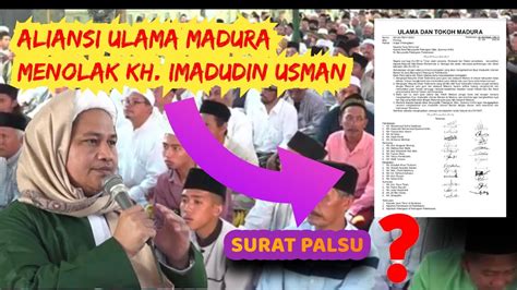 SURAT PALSU ATAS NAMA AUMA Menolak Kiai Imadudin YouTube