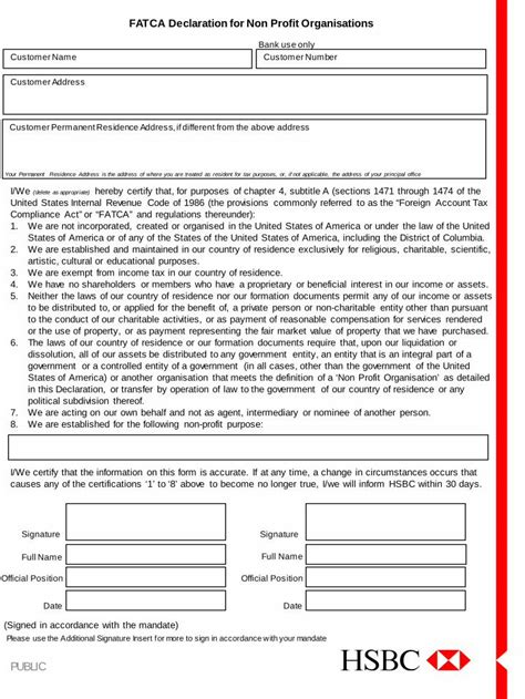 Pdf Fatca Declaration For Non Profit Organisations Pdf Filefatca