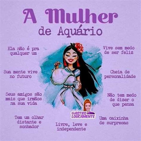 Pin de Michelle Oliveira em foco Mulher de aquário Horóscopo de