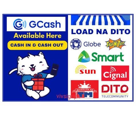 Laminated 2n1blue Gcash Cash Cash Inout And Load Na Dito Signages A4
