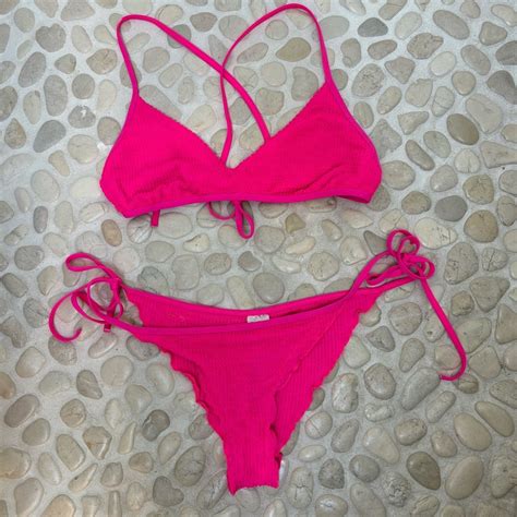 Eidon Swim Hot Pink Bikini Top And Bottom Gem
