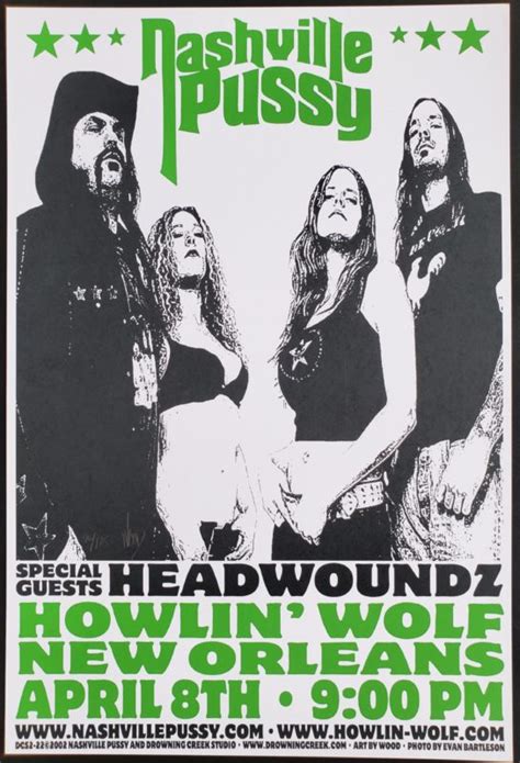 Nashville Pussy Concert Poster S N Jeff Wood New Orleans Visible Vibrations