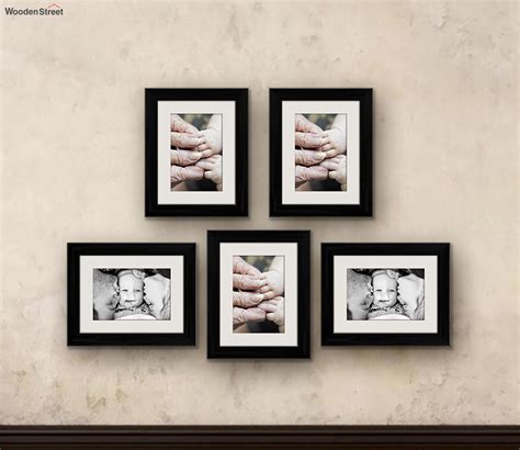 Buy Black Wood Wall Frames - Set of 5 Online in India at Best Price - Modern Photo Frames - Home ...