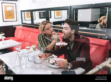 Earnest Mature Woman Caring About Man Stock Photo Alamy