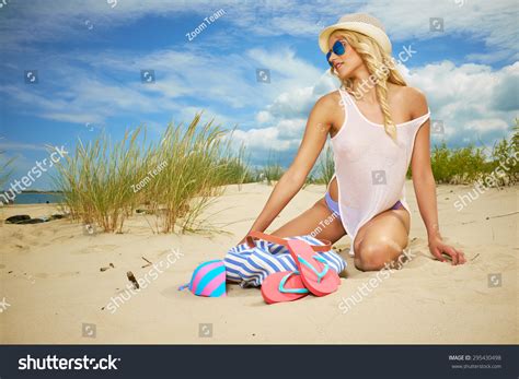 Sexy Blonde Girl On Summer Beach Stock Photo Shutterstock