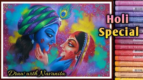 Holi Drawingoil Pastel Drawinghow To Draw Radha Krishna Indian Radha