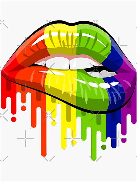 Lgbt Rainbow Lips Pride Gay Homosexual Lesbian Sticker For Sale By Gardnewerd Redbubble